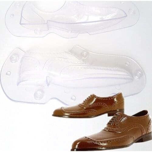 New 3D DIY Men Leather Shoe Chocolate Molds Transparent Baking Cake Decoration Mould Tools Easy Release Clean Candy Making Mold