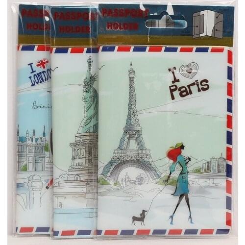2018 New World Trip Map Travel Passport Covers for Woman Men PVC Leather ID Card Bag Passport holder Passport Wallets 14*10cm