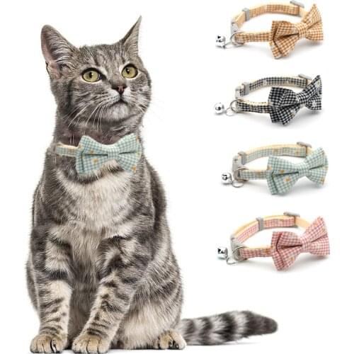 Beautiful Bowknot Pet Cat Collar for Small Dogs Adjustable Dog Collar Necklace Daisy Sunflower Strap Cat Products for Cats