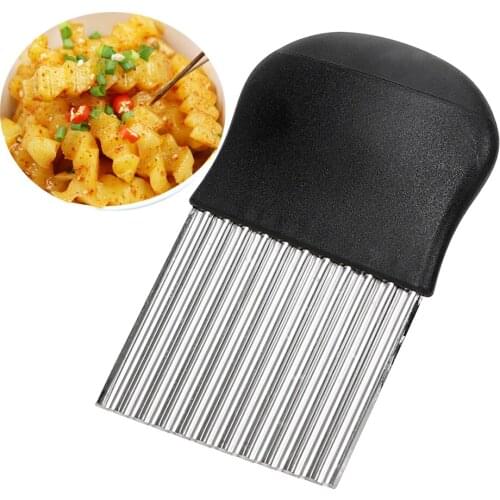 Stainless Steel Potato Wavy Edged Peeler Cutter French Fry Vegetable Cutter Banana Fruits Potato Slicing Knife Chopper