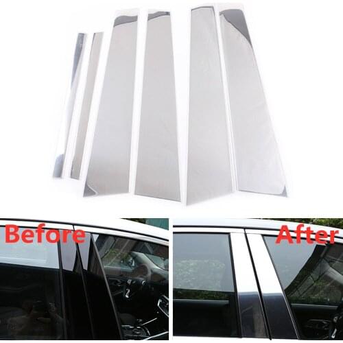 6Pcs Car Window Pillar Strips Trim Styling Moldings For BMW 3 Series 2020 New Aluminum Alloy Auto Accessories