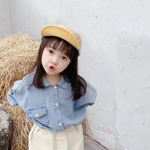Baby Girls Shirt Korean Cute Printed Puff Sleeve Shirt for Girl Kids Tops and Blouses Childrens Clothes Autumn