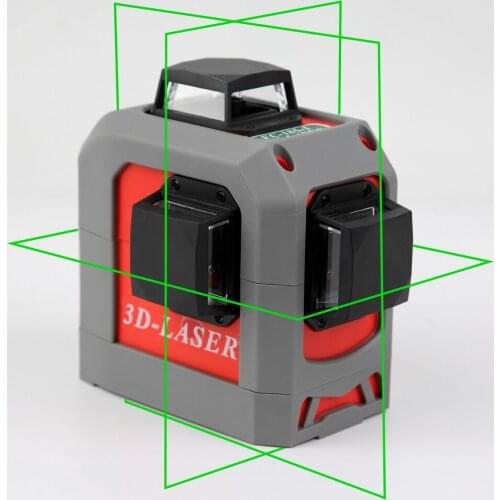 12 Laser Lines Laser Level Self Levelling 360 degrees Green Beam Laser Horizontal & Vertical Cross-Line 3D Laser Measuring tool
