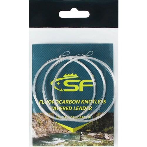 3X SF Knotless 100% Fluorocarbon Tapered Leader 7.5 9 12 FT 0 1 2 3 4 5 6 7X 456