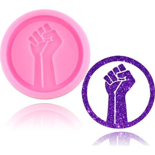 Disney Blm Fist Phone Grip Silicone Mold DIY Badge Reel Craft Keychain Epoxy Resin Molds Pendant Necklace Jewelry Making Moulds