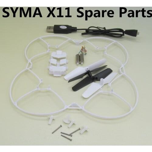 SYMA X11 Spare Parts Access Props Propeller Blade 615 Motor CW CCW Motor Battery Cover Guard USB Cable Mini Drone Quadcopter