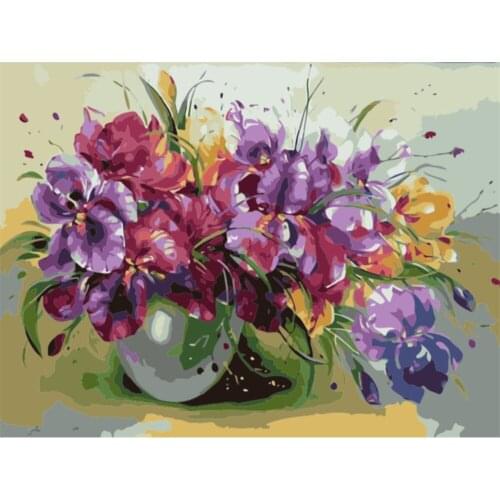 Flowers For Adults Printed Water-Soluble Canvas 11CT Cross-Stitch Embroidery Full Kit DMC Threads Sewing Craft work Sales