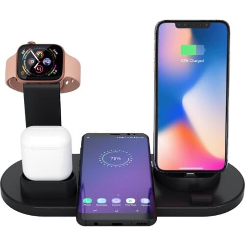 The 3-in-1 Charging Station Is Equipped With A Wireless Pad Charging Stand For Apple Watches And Airpods And Can Be Rotated