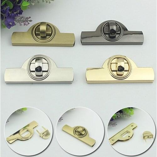 1Set Clasp Turn Lock Metal Twist Locks Handbag Durable Simple DIY Bag Parts Buckles Hardware Craft Replacement Bag Accessories
