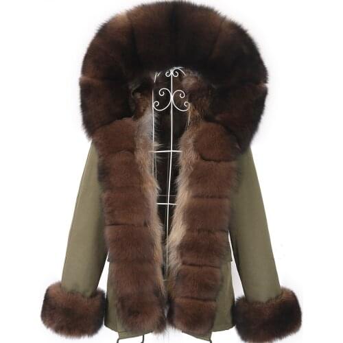 Winter Jacket Women 2020 Real Fur Coat Waterproof Parka Woman Natural Fox Fur Liner Casual Outerwear Streetwear Plus Size 7XL