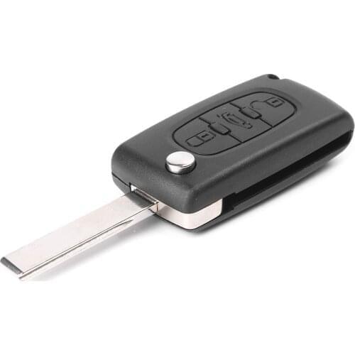 1pcs New Car Replacement Key Shell Black 3 Buttons Key Case for Peugeot 207 307 407 SW 308 607