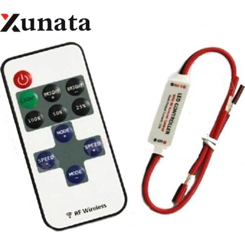 1piece RF wirelss single color led dimmer DC5-24V led control dimmer for 5050 3528 5630 3014 2835 Led Strip Lights