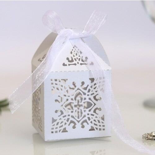 10PCS Crossing Candy Dragee Boxes Angel Gift Box for Baby Shower Baptism Birthday First Communion Christening Easter Decoration