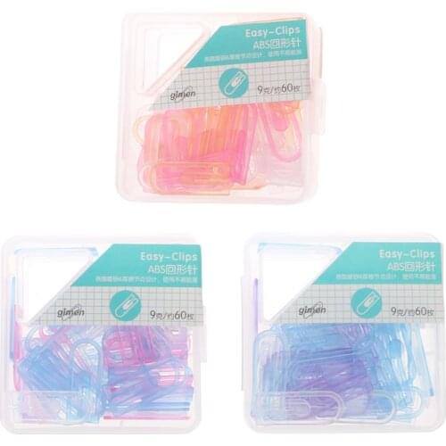 60pcs Small Mini Paperclip Kawaii Candy Color Clear Stationery Binder Clip Table Office School Supplies