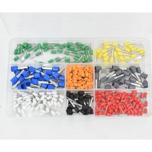 800Pcs 22-10AWG 8 color Wire Copper Crimp Connector Insulated Cord Pin End Tube Terminal Electric Cable Terminals Ferrules Kit