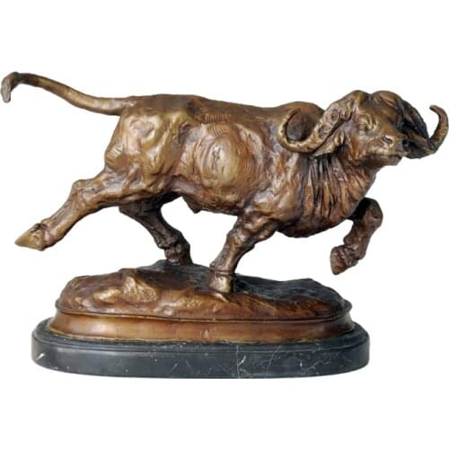 Bronze Statue Water Buffalo Sculpture Big Size Wildlife Animal Art Home Decoration