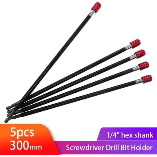 300mm Quick Release Bit Holder 1/4" Screwdriver Drill Bit Holder Magnetic Hex Shank Extension Rod Socket For Screw Bit