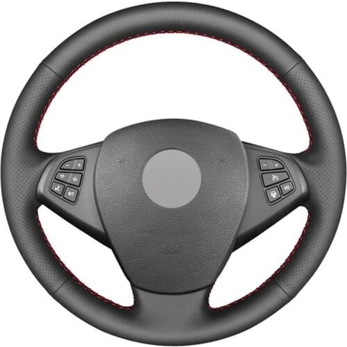 Black Artificial Leather Hand-stitched No-slip Car Steering Wheel Cover For BMW X3 E83 2005 2006 2007 2008 2009 2010