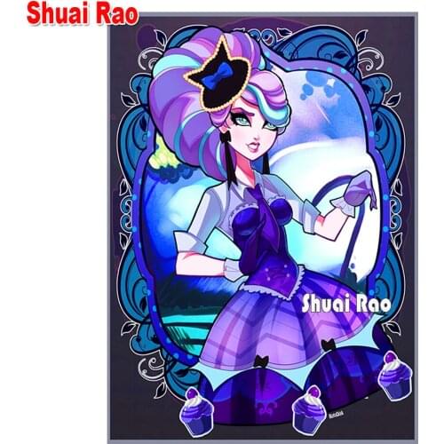 Diy diamond painting Cute Blue girl 5d diamond embroidery full square rhinestone cross stitch mosaic Diamond puzzle portrait