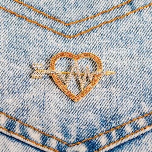 Elegant Romantic Heart Brooches Women Wedding Broaches for Bridal Costume Luxury Zircon Brooch Pin Jewelry Accessories Gift