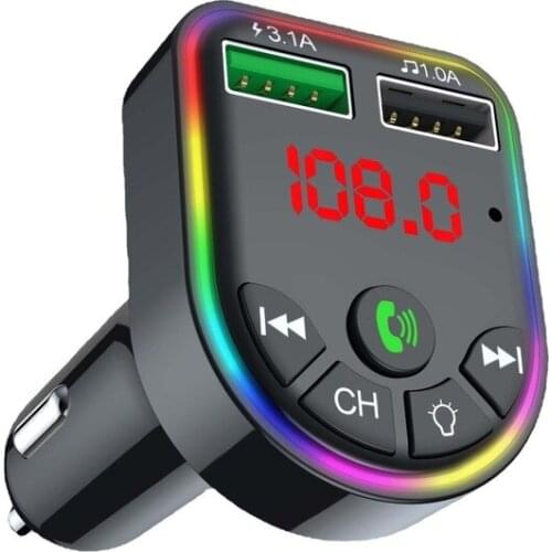 Car Bluetooth 5.0 FM Transmitter Wireless Handsfree Audio Receiver Auto MP3 Player 2.1A Dual USB Fast Charger Car Accessories