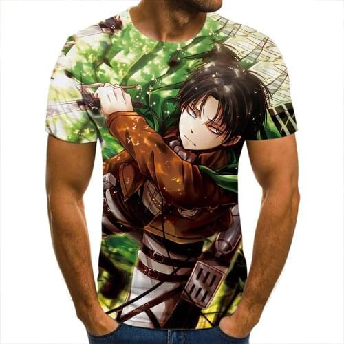 3D T-Shirt Attack On Titan Captain Clothing Men Women Children Short Sleeve Cool Tees Fashion Casual Summer Boy Kids Streetwear