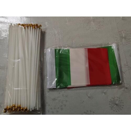 KAFNIK,Promotion Wholesale 50 PCS 14*21cm Small Italy Hand Waving National Flag， Free Shipping