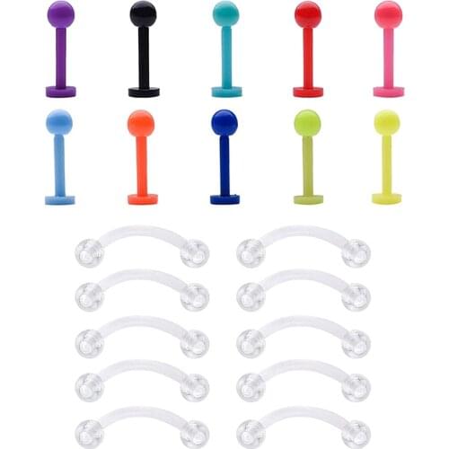 16G transparent lip ring holder eyebrow ring perforated cartilage earrings earrings horseshoe septa transparent nose ring