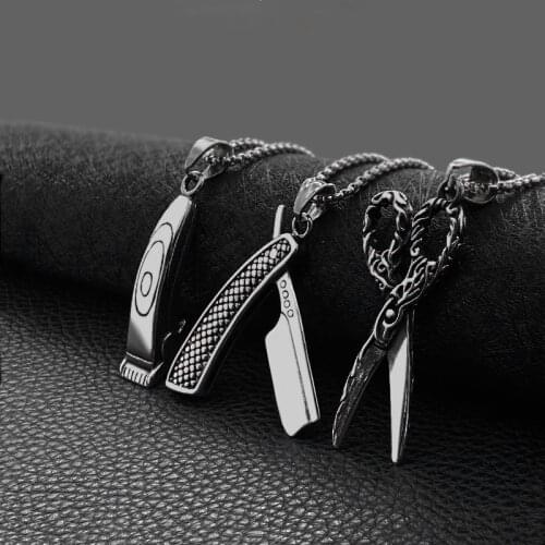 Fashion necklace stainless steel barber set accessories new products razor pendant necklace hot sale