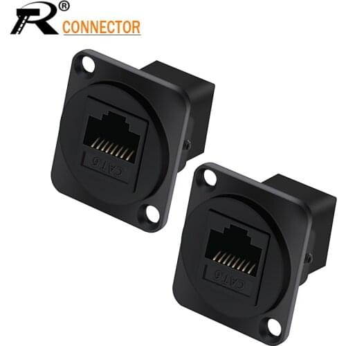 10Pcs RJ45 Modular Cat6 Sockets 8P8C RJ45 Ethernet Connector for Audio&Video Termimal Female Panel Mount Connector