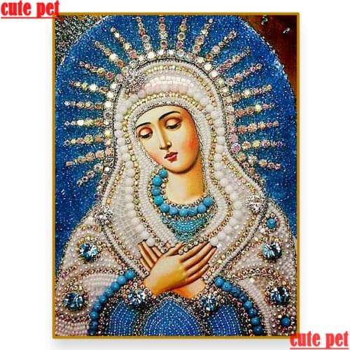 Cute pet New Full Square Diamond Madonna of Humility DIY Diamond Painting Embroidery Cross Stitch Rhinestone Mosaic Decoration