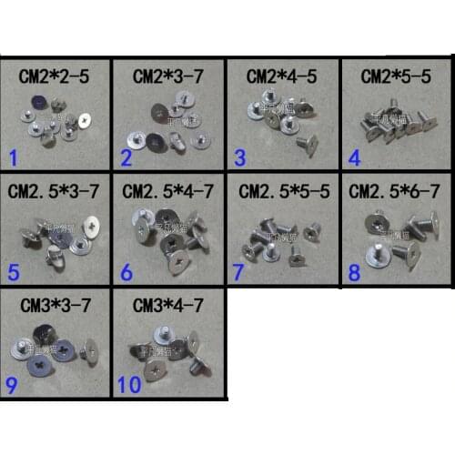 WZSM Laptop Big Head Screws Set For Dell for HP for Asus for LENOVO Computer hinges hard drive Screws 100pcs 10pcs/Model