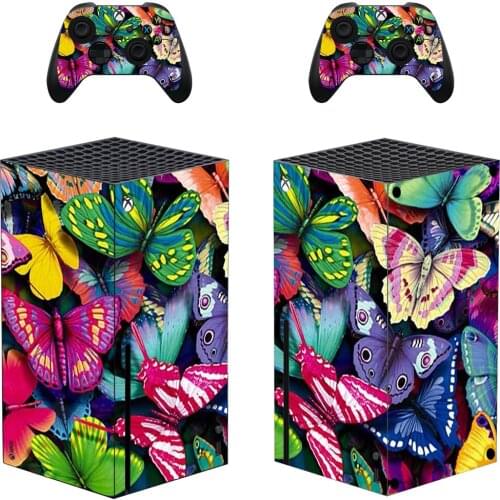 Butterfly Style Xbox Series X Skin Sticker for Console & 2 Controllers Decal Vinyl Protective Skins Style 1