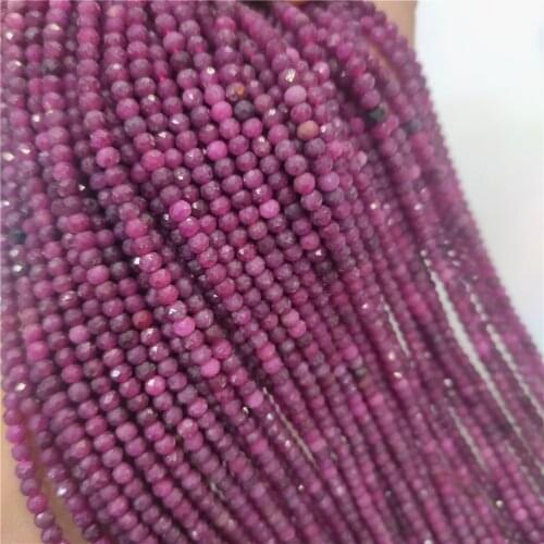 Natural Tourmalines Rubys Beads Faceted 3x4mm Rondelle Small Tiny Crystal New DIY Beads For Jewelry Making Bracelet Necklace