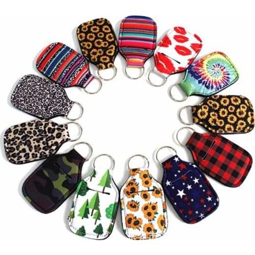 New 200pcs/lot Hand Sanitizer Keychain Holder Travel Bottle Refillable Containers Flip Cap Empty sanitizer Bottle cover