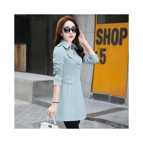 The New Spring Coat Female Long Coat Korean Yards Ladies Wild Slim Coat Jacket