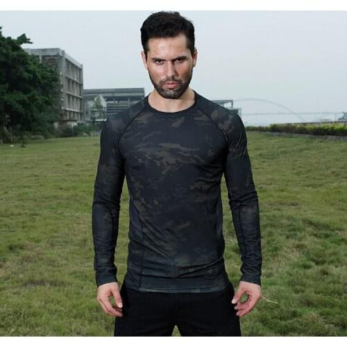 New Camouflage Mesh Elastic Quickdry T-shirts O-neck Long Sleeve Tees MC MTP MCA
