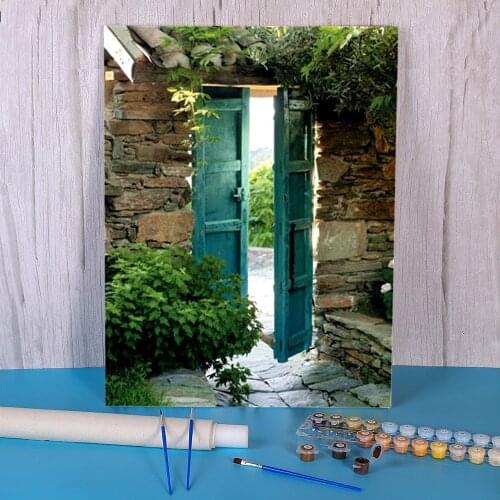 Landscape House DIY Painting By Numbers Package Oil Paints 40*50 Paiting By Numbers Wall Paintings Crafts Adults Drawing