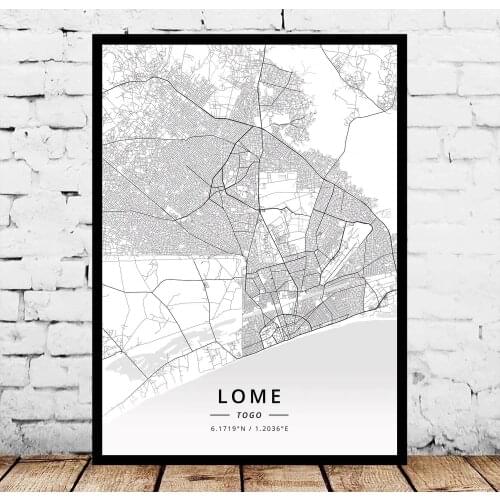 Lome Togo Map Poster