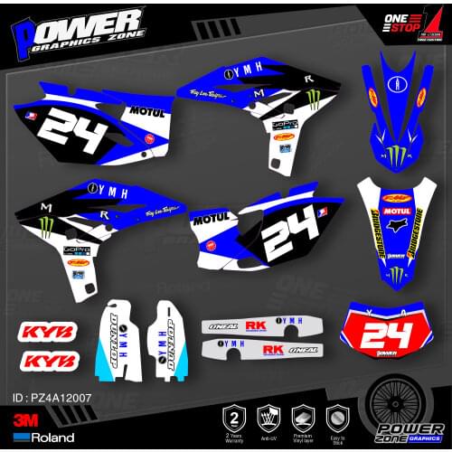PowerZone Custom Team Graphics Backgrounds Decals 3M Stickers Kit For YAMAHA 2012-2015 WRF450 007