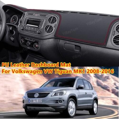 For Volkswagen VW Tiguan MK1 2008-2016 PU Leather Anti-Slip Mat Sunshade Dashmat Protect Carpet Dashboard Cover Pad Accessories