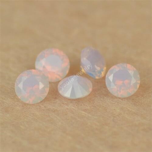 Sale 1000pcs/Lot 5A 0.8-6.0mm Opal Pink Color Round Brilliant Machine Cut Synthetic Nano Stone Lab Gems For Jewelry Wax Setting