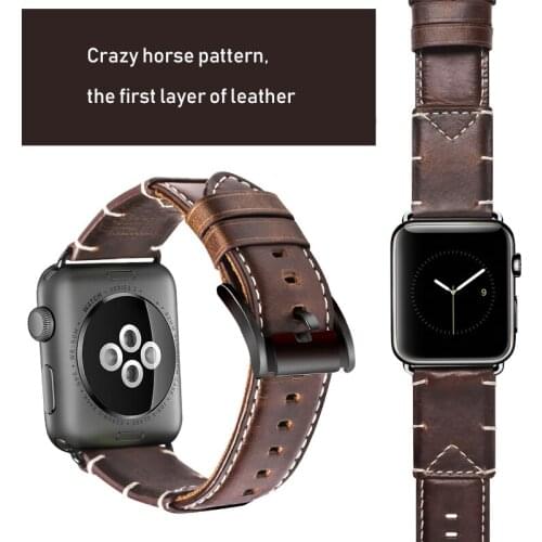 Onthelevel Crazy Horse Leather Watchbands Apple Watch Bands 42mm Apple Watch Strap Reloj Watch Accessories for iWatch 1/2/3/4