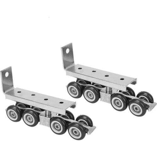 1 Pair 8 Wheels Sliding Door Rollers Durable Hanging Wheels Rail Wheel Load 75kg