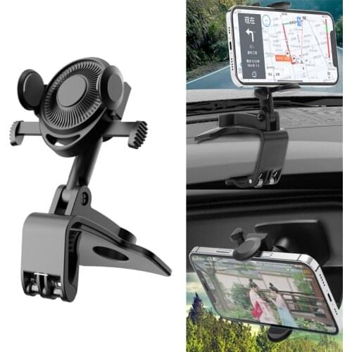 Folding Car Phone Holder Universal Mobile Phone GPS Support Clip Bracket For 3-7 inch Cellphone Desk Lazy Phone Holders Stand