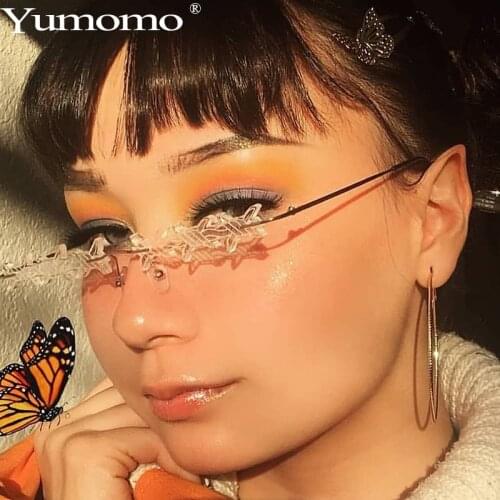 2020 Fashion Rimless Twine Sunglasses Ladies Retro Transparent Ocean Lens Glasses Men High quality Sunglasses Shade UV400