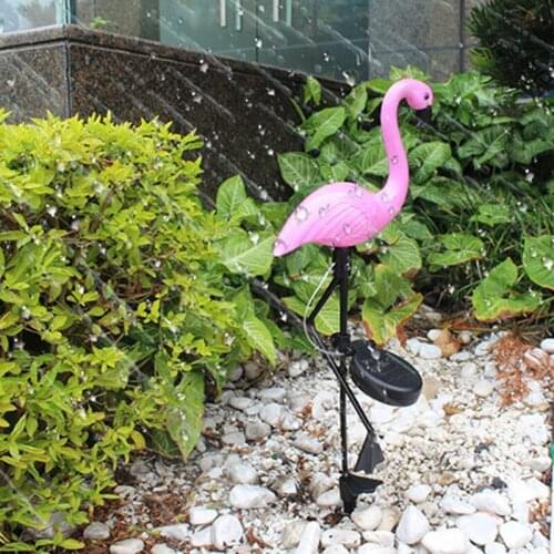 Solar Flamingo Light Garden One for Three Outdoor Garden Ground Plug Decorative Induction Light JS22