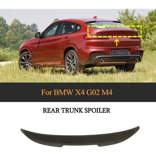 Car Rear Wing Spoiler for BMW X4 G02 2018 - 2020 Carbon Fiber Car Rear Trunk Boot Lip Wing Spoiler Sticker