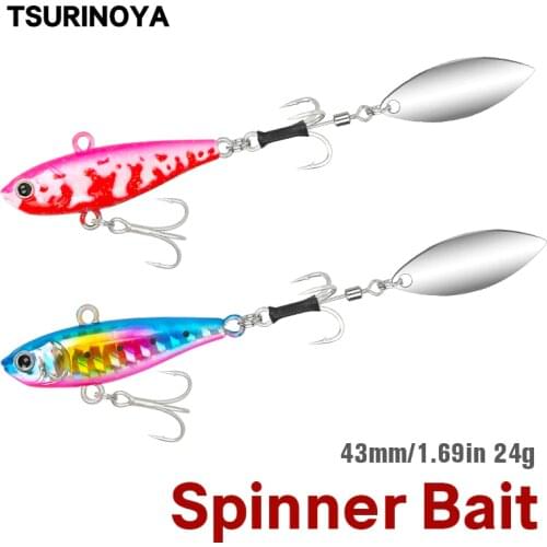 TSURINOYA 43mm 24g 360° Spinner Bait Long Casting Fishing Lure VIB Bait Isca Artificial Para Pesca Peche Spinnerbait Wobbler