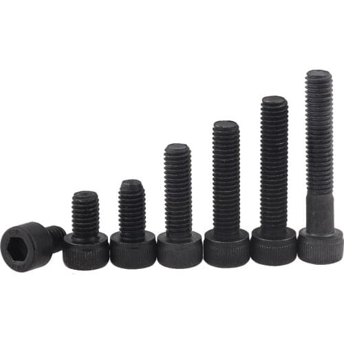 100pcs M2 /M2.5/M3 flat head countersunk head black grade 12.9 Alloy Steel Blackening Hex Socket Head Cap Screw